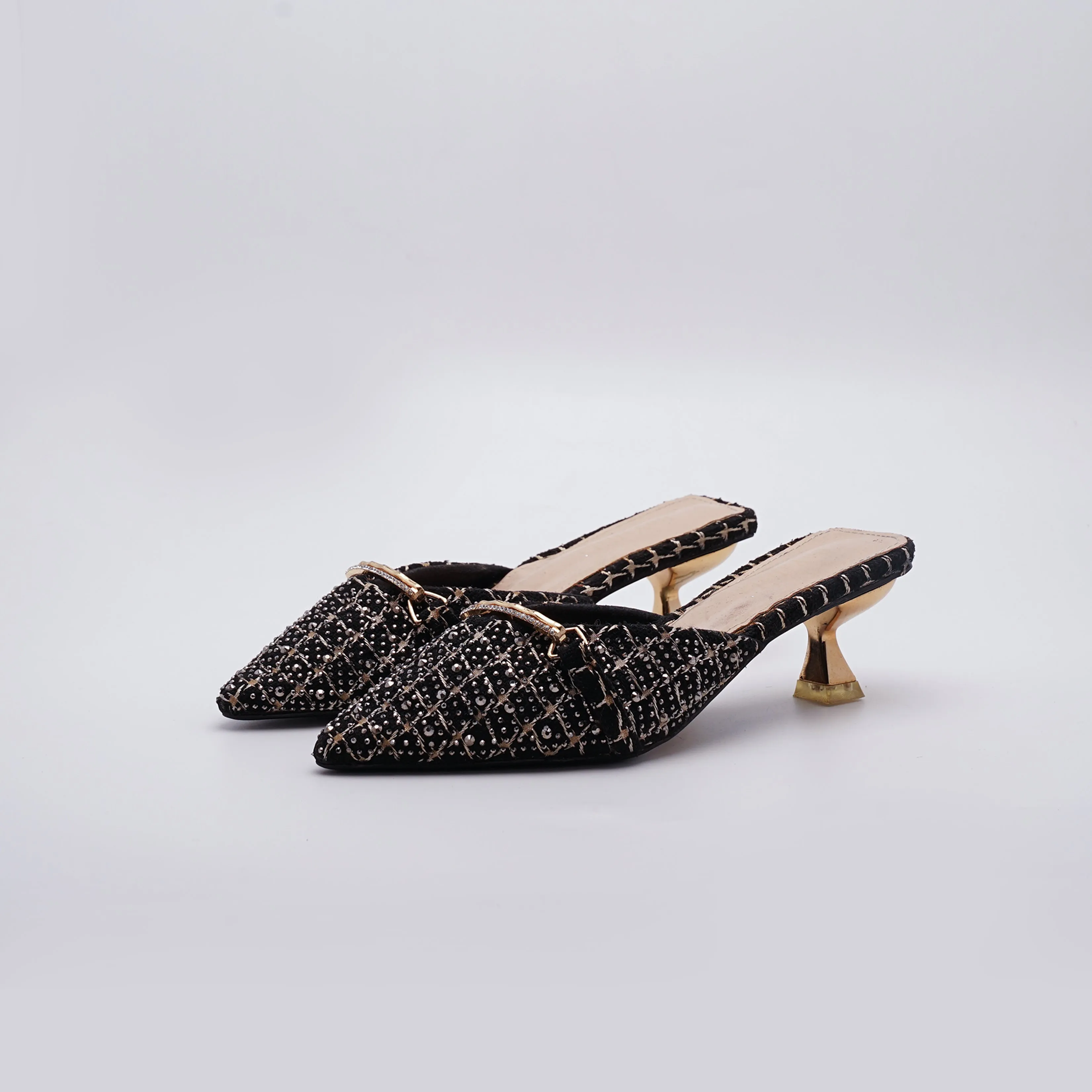 Europian Premium Black printed Mules