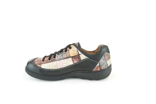 Portofino Women's Pattern Lace & Zip Sneakers- License Plates