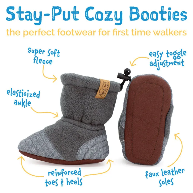 Stay-Put Cozy Booties: Heather Grey